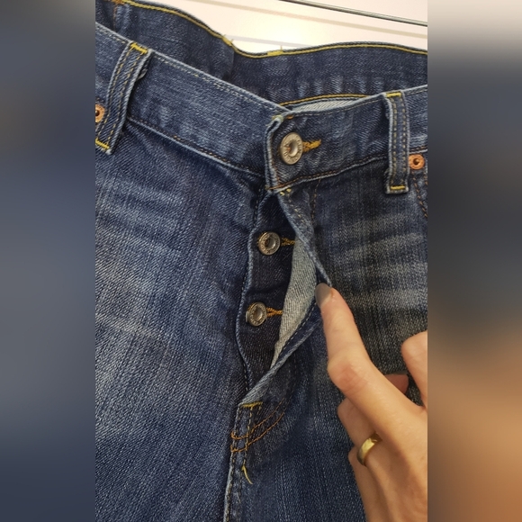 Lucky Brand Jeans Mens 36X34 Slim Bootleg Stretch Button Fly Lightly Distressed - Picture 3 of 16